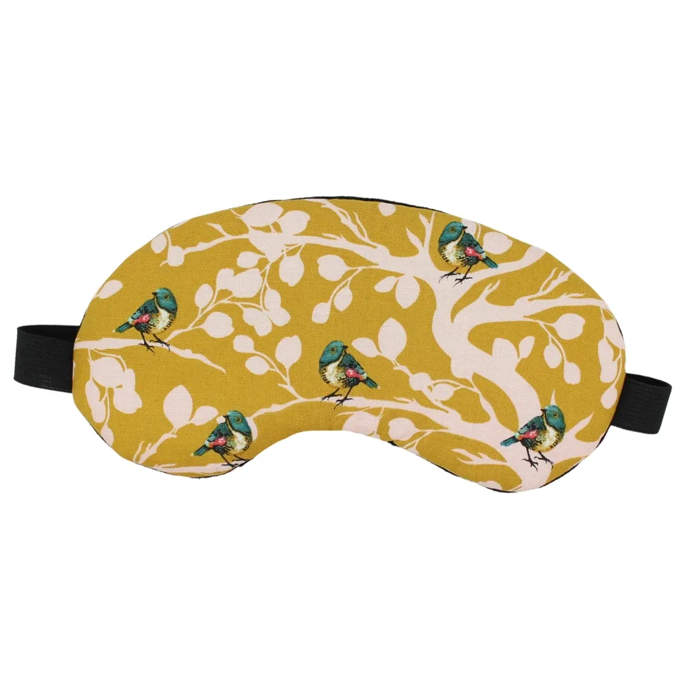 Eye Mask - 371 | Blue Bird on Mustard