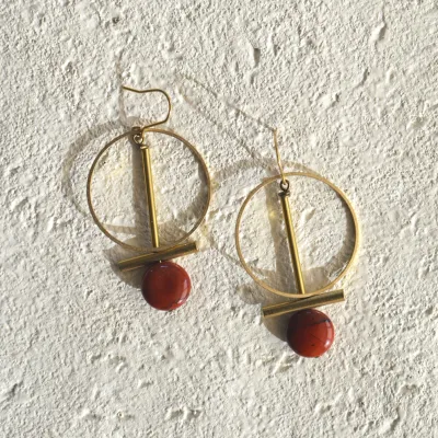 Shelton Earrings - Red Jasper