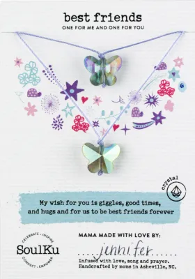 Mystic Blue Little Wishes Kids Necklace - Best Friends