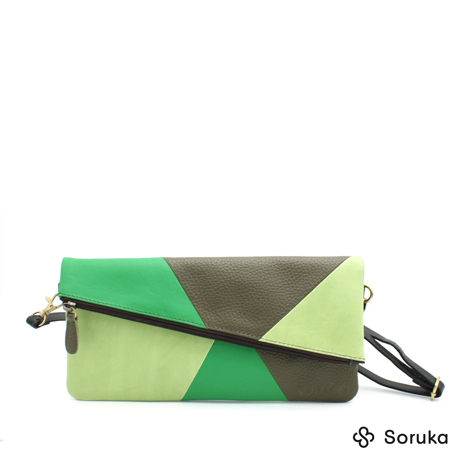 230096 MILA - GREEN FAMILY -  Medium Crossbody Bag -  Plain - 11 3/8x 5 3/4