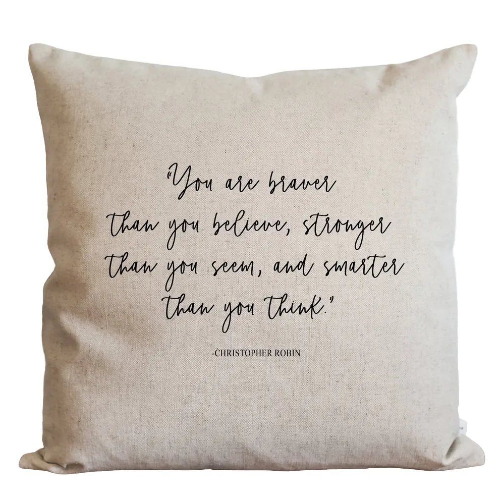 You Are Braver Pillow Cover - 18 x 18 Natural