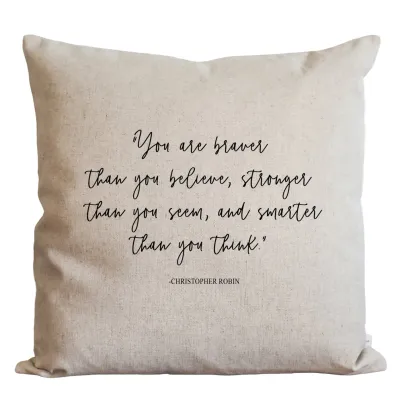 You Are Braver Pillow Cover - 18 x 18 Natural