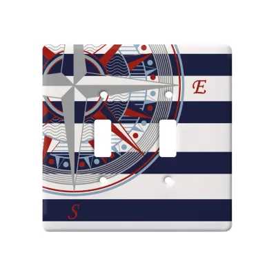 Compass Rose Double Switch Wall Floater Plate