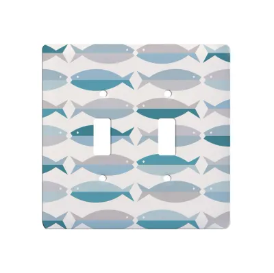 Sea Glass Fish Double Switch Wall Floater Plate