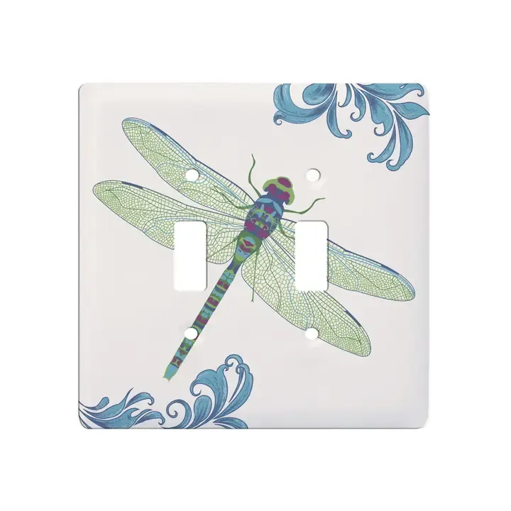 Dragonfly Ceramic Double Switch Wall Floater Plate
