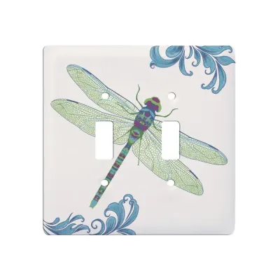 Dragonfly Ceramic Double Switch Wall Floater Plate