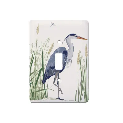 Great Blue Heron Ceramic Single Switch Wall Floater Plate