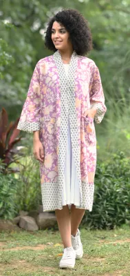 CEREUS FLORAL VIOLET  KIMONO