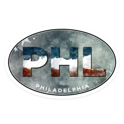Philadelphia, Pennsylvania, PHL, Distressed Flag Sticker Philadelphia, Pennsylvania, PHL, Distressed Flag Sticker