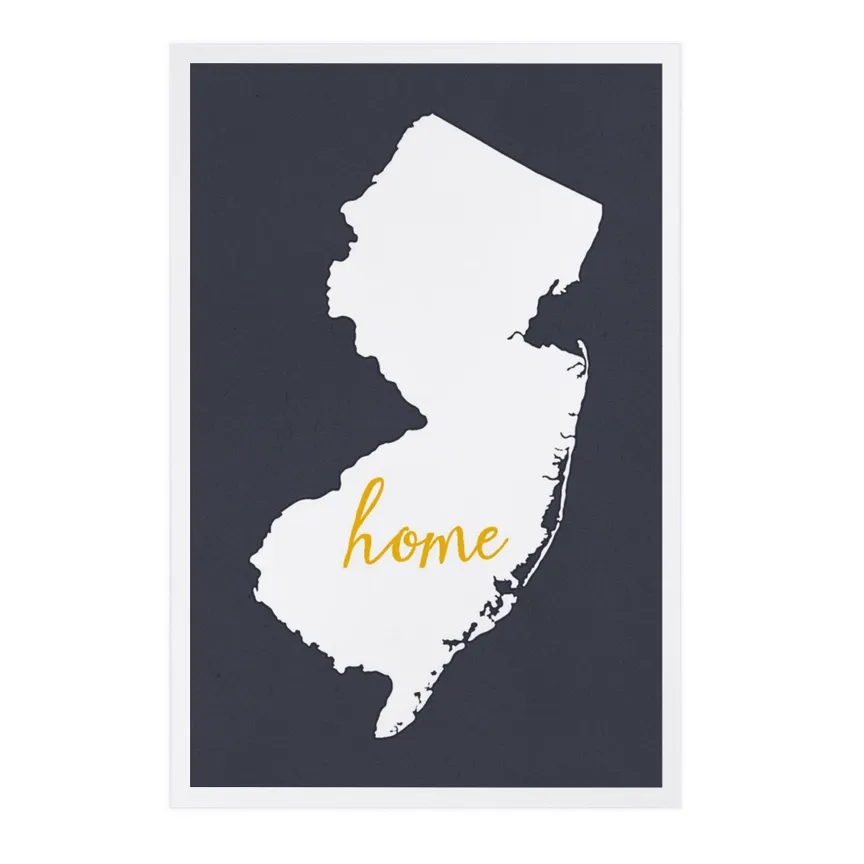 POSTCARDS New Jersey, Home State, White on Gray