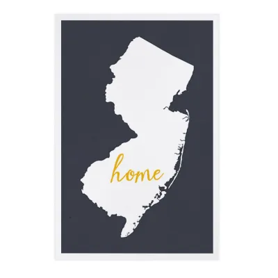 POSTCARDS New Jersey, Home State, White on Gray