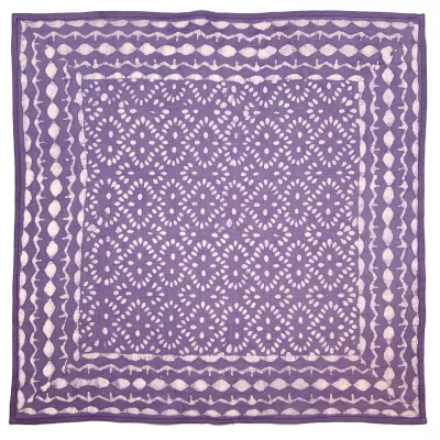 Block-Printed Cotton Bandana Purple