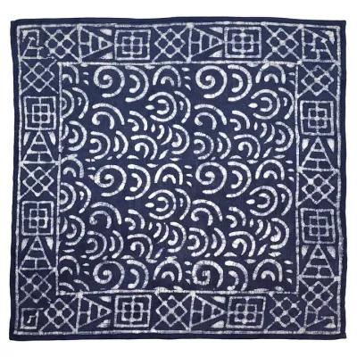 Block-Printed Cotton Bandana Dark Blue