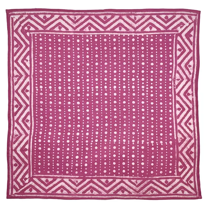 Block-Printed Cotton Bandana Fuschia