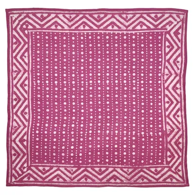 Block-Printed Cotton Bandana Fuschia