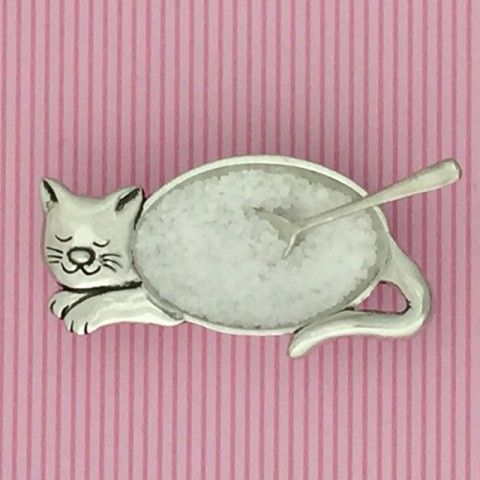Cat Salt Cellar with Spoon Cat Salt Cellar with Spoon