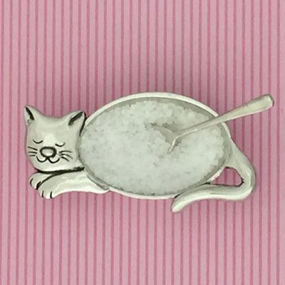 Cat Salt Cellar with Spoon Cat Salt Cellar with Spoon