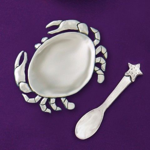 Crab Salt Cellar with Spoon Crab Salt Cellar with Spoon