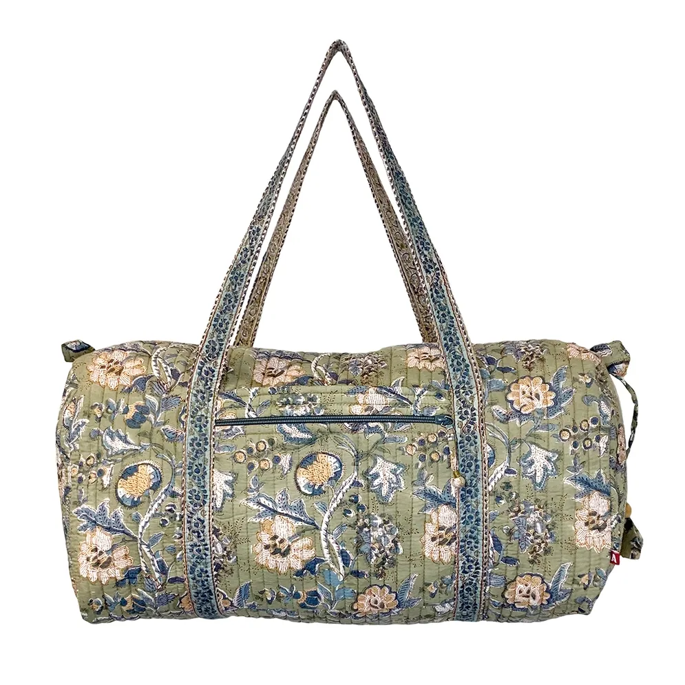 Serenity XL Duffle Bag - Block Printed Organic Cotton