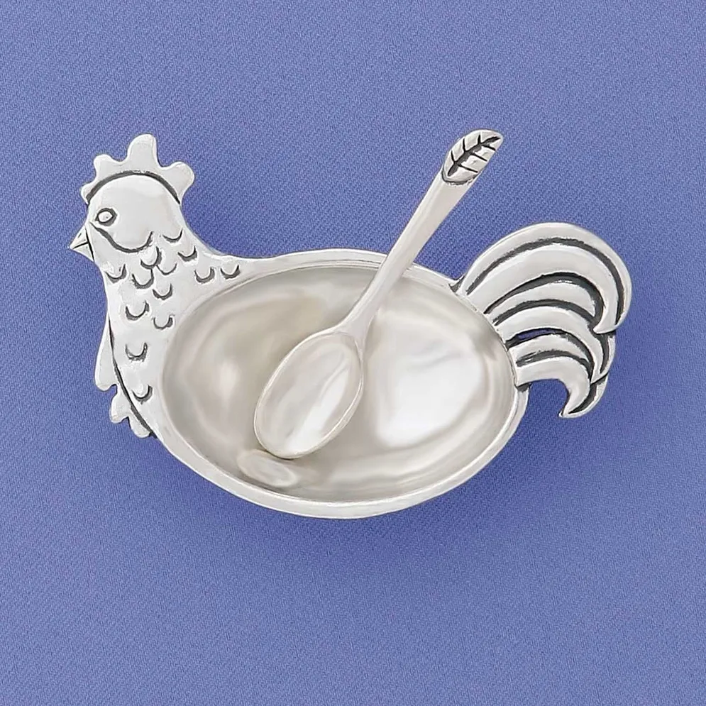 Rooster Salt Cellar With Spoon Rooster Salt Cellar With Spoon