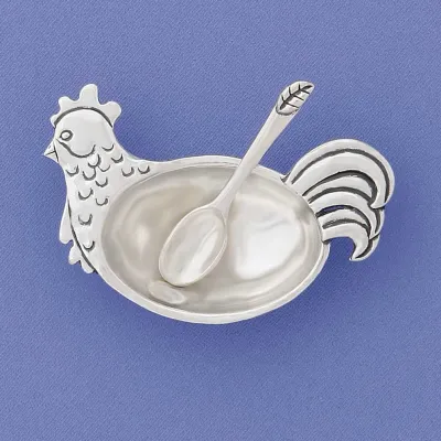 Rooster Salt Cellar With Spoon Rooster Salt Cellar With Spoon