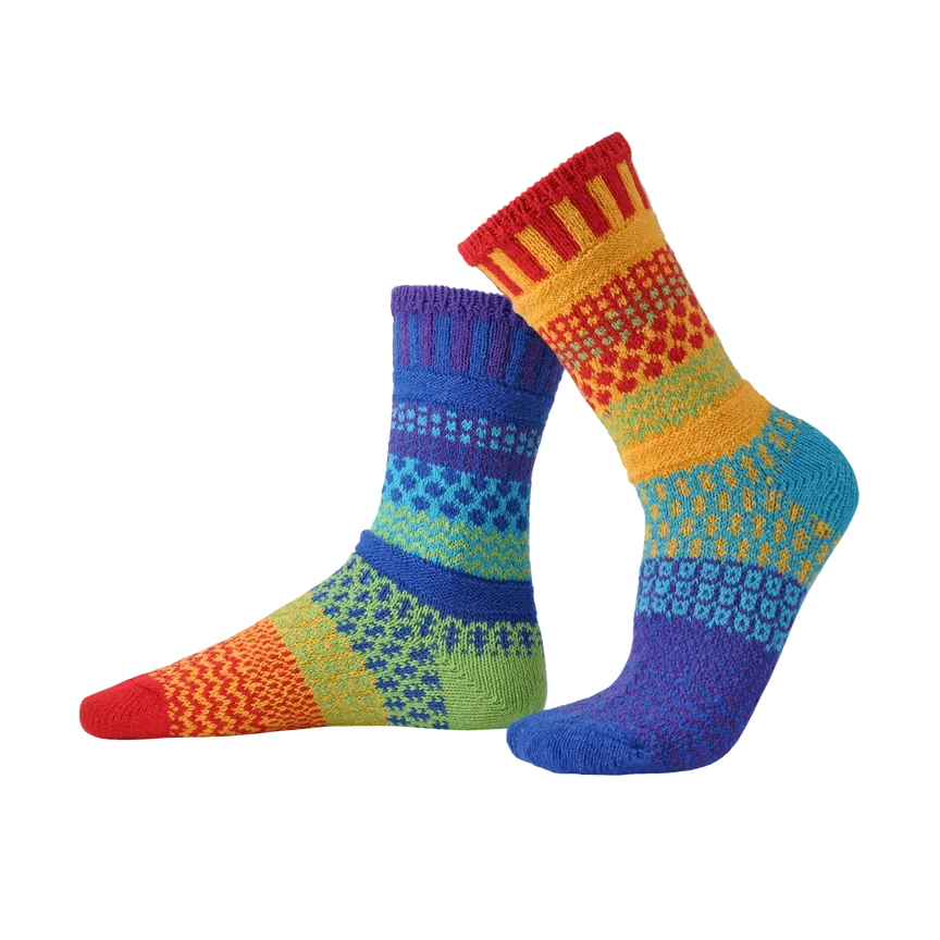 Rainbow Crew Socks - M (Women8-10/Men7-9)