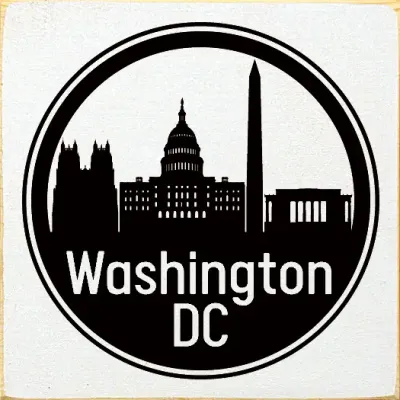 Washington DC Circle Skyline - Cottage White Washington DC Circle Skyline - Cottage White