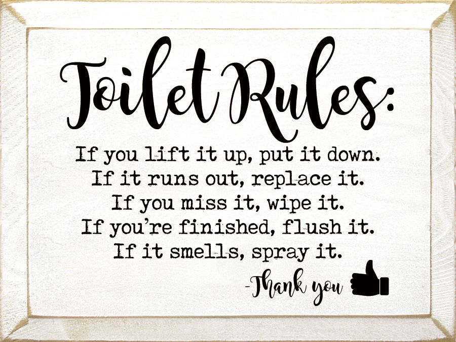 Toilet Rules - Old Cottage White Toilet Rules - Old Cottage White
