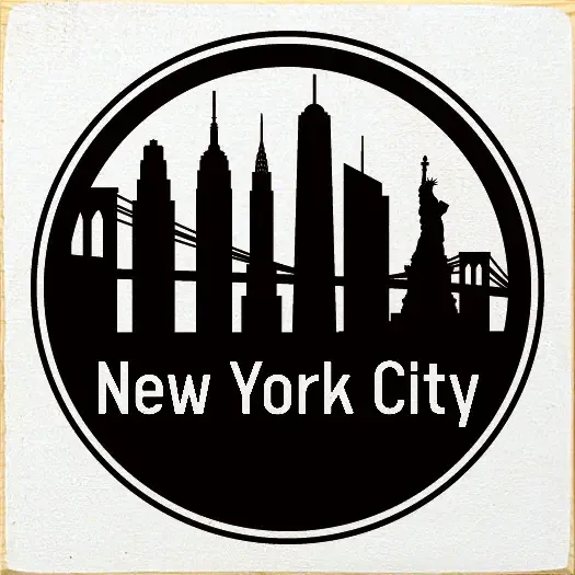 New York City Circle Skyline - Cottage White
