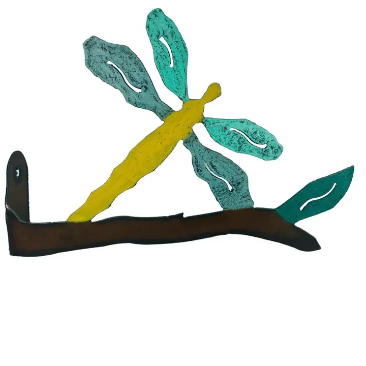 Dragonfly fence decoration patio outdoor gift garden metal