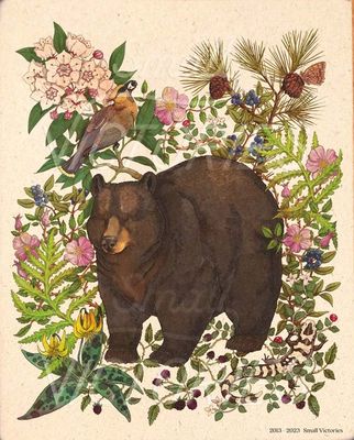 Forest Edge Print - Black Bear - 8x10