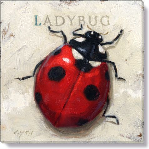 LADY BUG GICLEE WALL ART 9&quot;Lx9&quot;Wx1&quot;H