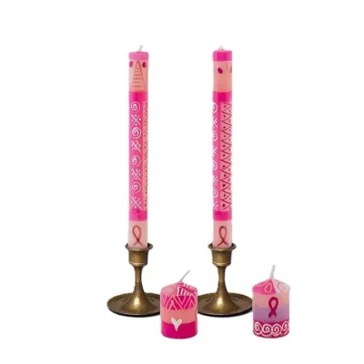 Pink on Pink Candle - Taper 9” per pair (8 hour burn time)