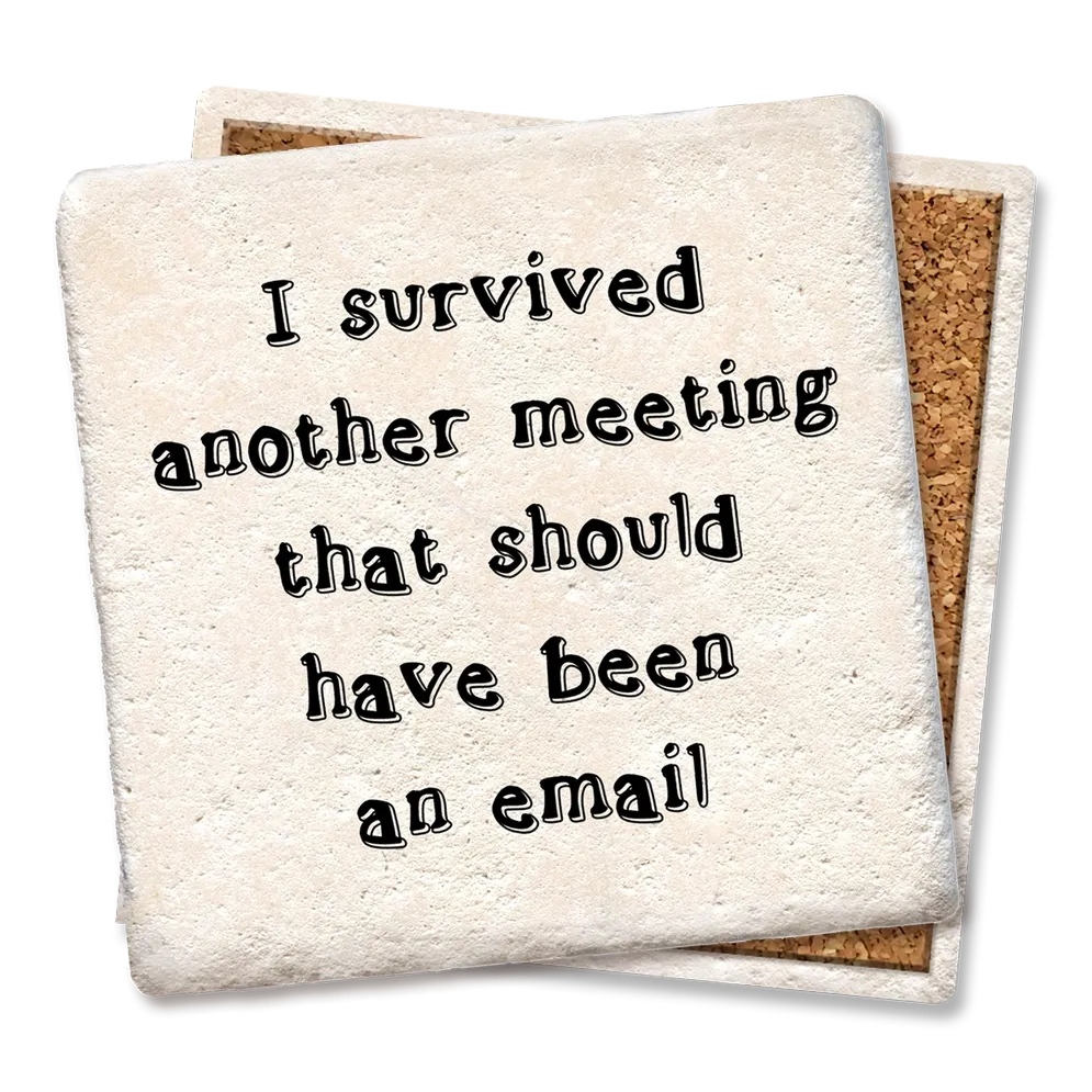 I survived Funny Drink Coasters - Limestone I survived Funny Drink Coasters - Limestone