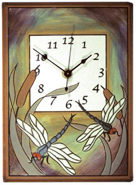 Dragonfly-Bulrush Clock