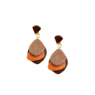 Lauren Earrings - Chestnout Combo