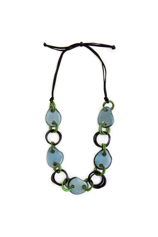 Bonnie Necklace - Biscayne Bay/Onyx Black/Forest Green