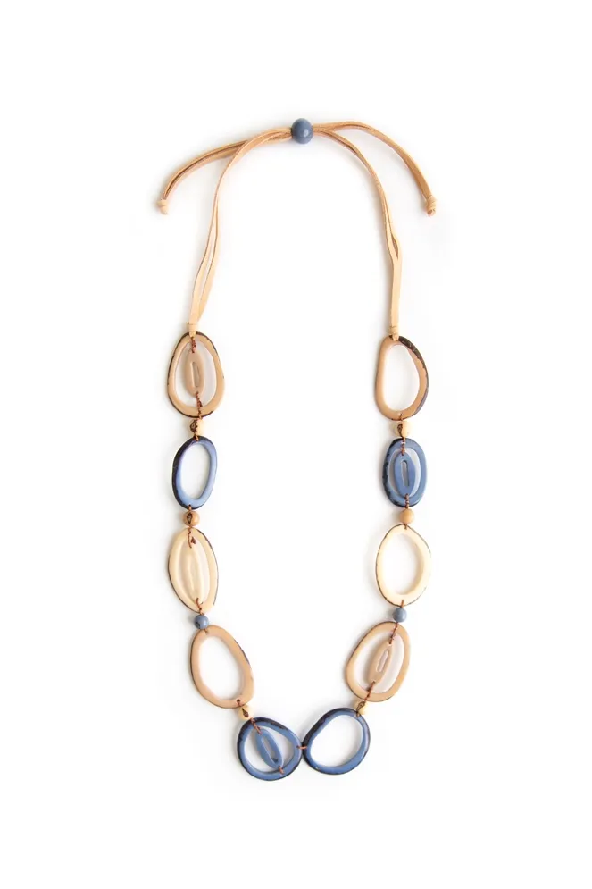 Emily Necklace - Biscayne Bay Blue/Cafe con Leche