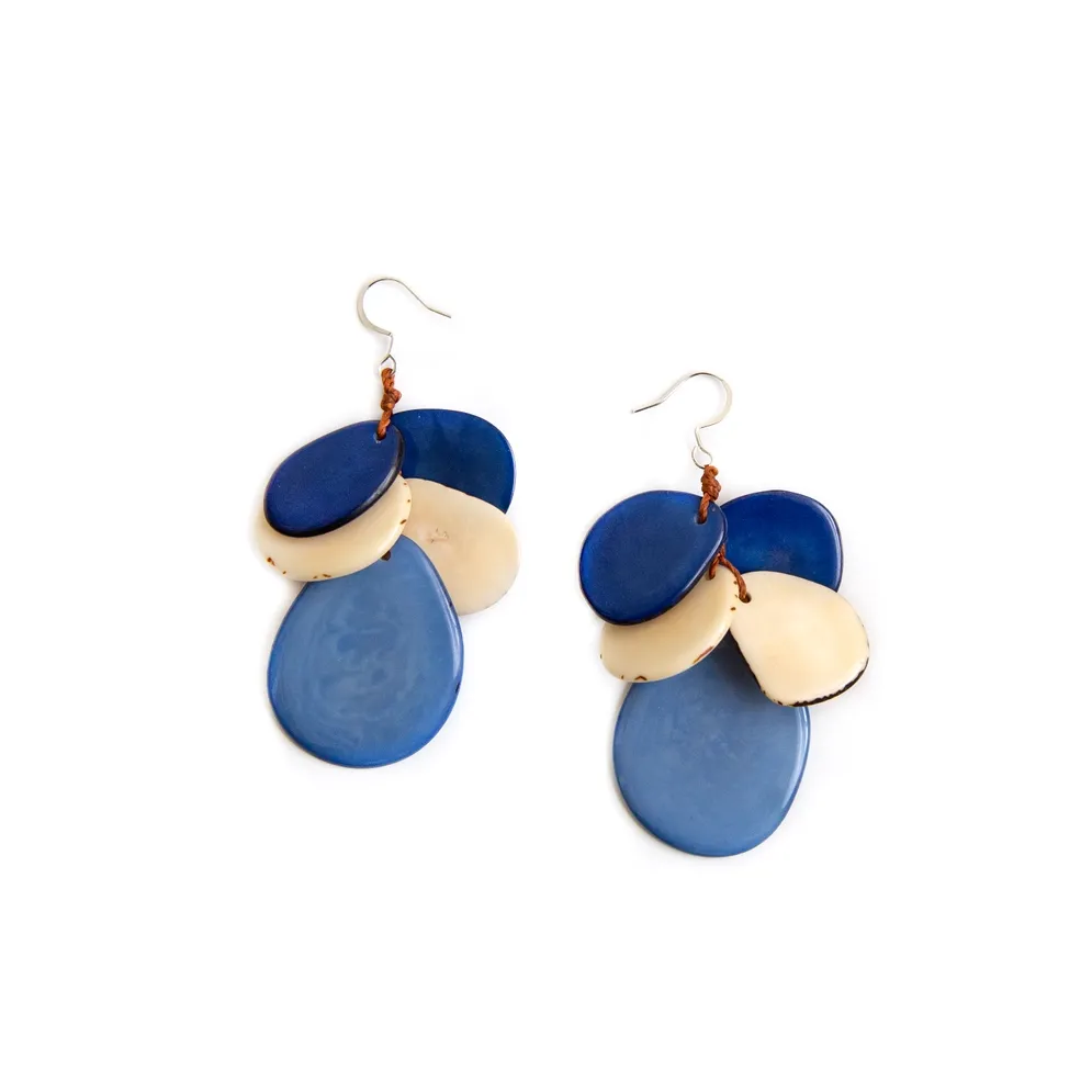 Jordin Earrings - Royal Blue/Biscayne Bay/Ivory