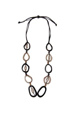 Emily Necklace - Onyx Black/Charcoal Gray