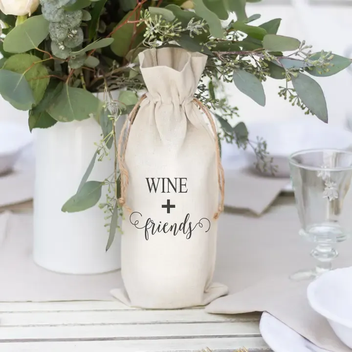 Wine + Friends Wine Bag - Natural Cotton/Linen