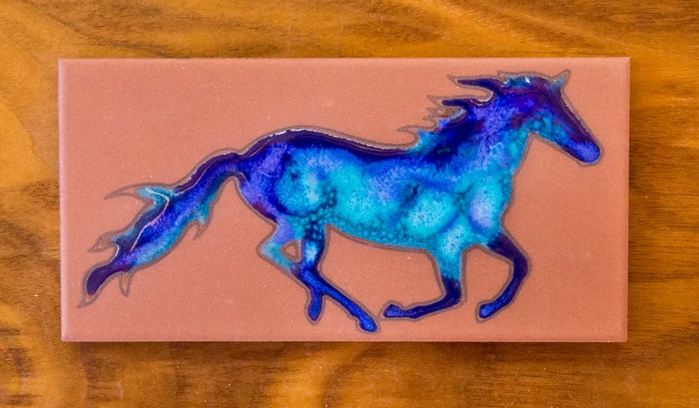 Watercolor Horse - Blue