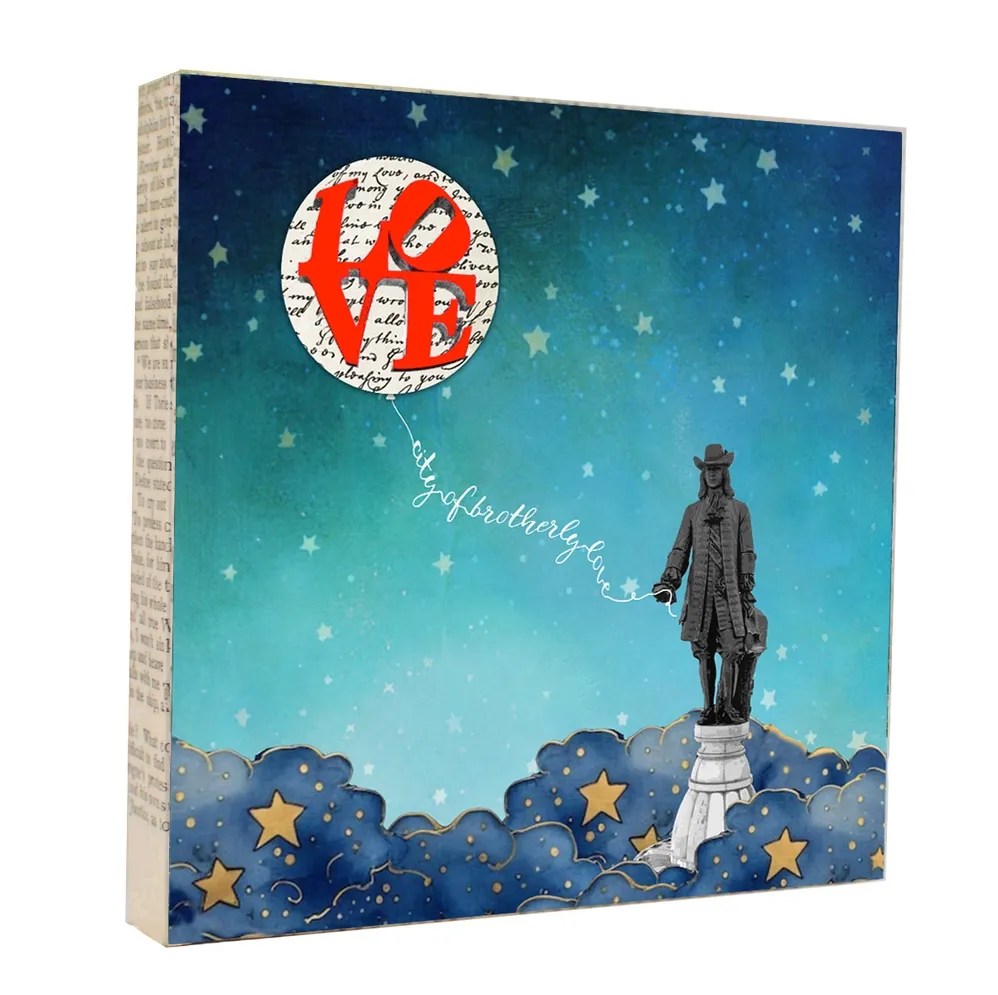 City of Brotherly Love 5x5 Art Block | Philadelphia City of Brotherly Love 5x5 Art Block | Philadelphia