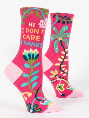 Hi I Don&#39;t Care Women&#39;s Sock