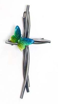 Butterfly and Vine 10" - BlueGreenHang Butterfly and Vine 10" - BlueGreenHang