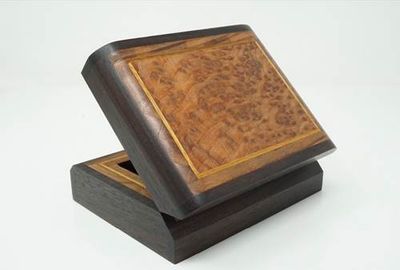 5&quot; Redwood Burl Top/Rosewood Sides Keepsake Box