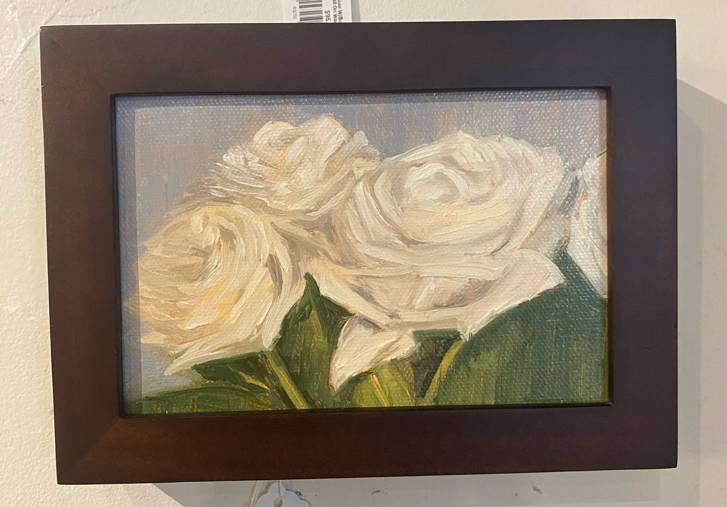White Roses 4x6 Oil On Canvas