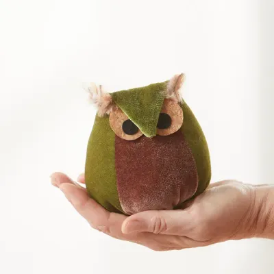 Whimsical velvet owl Avocado Owl Whimsical velvet owl Avocado Owl