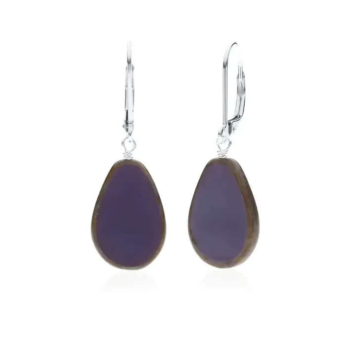 Teardrop Purple Earring