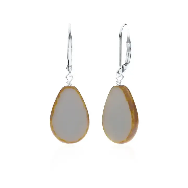 Teardrop Grey Earring